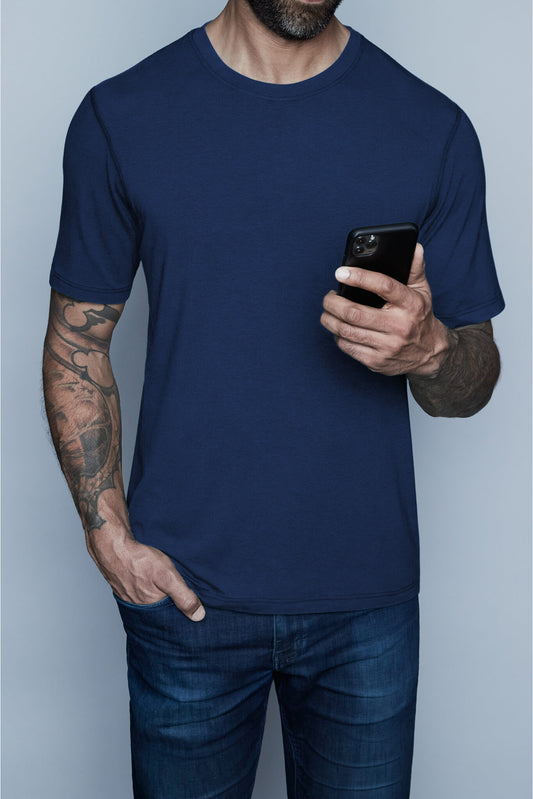 Crowe Bamboe Katoen | Lang T-shirt met ronde hals
