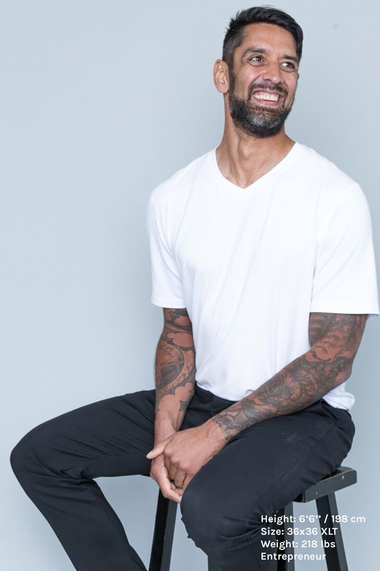 Pants for tall skinny guys in black by Navas Lab Apparel. Tall pant for taller men for everyday use.