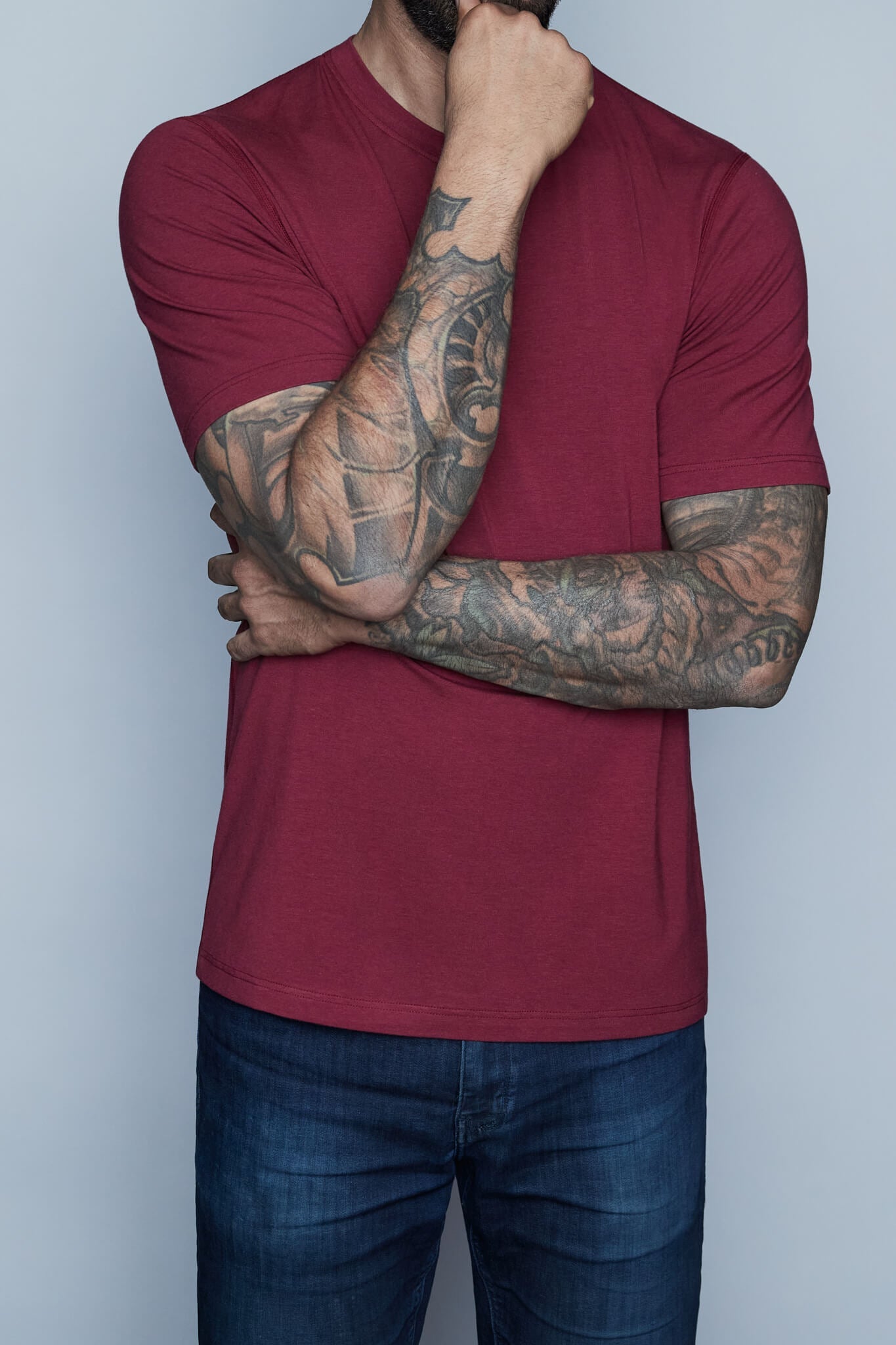 tall tees in red for tall guys by Navas Lab Apparel