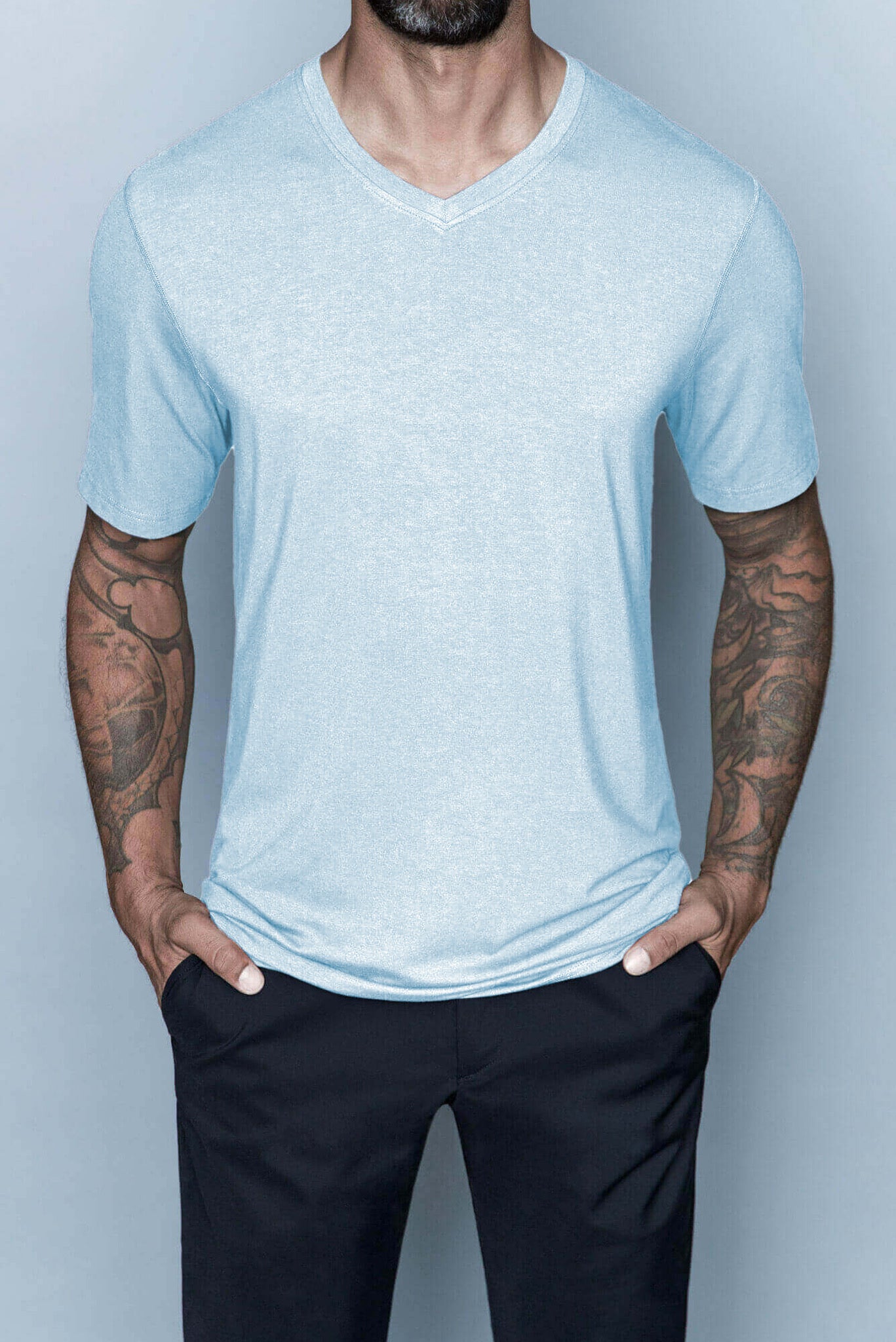 Drake Bamboe Katoen | Lang T-shirt met V-hals