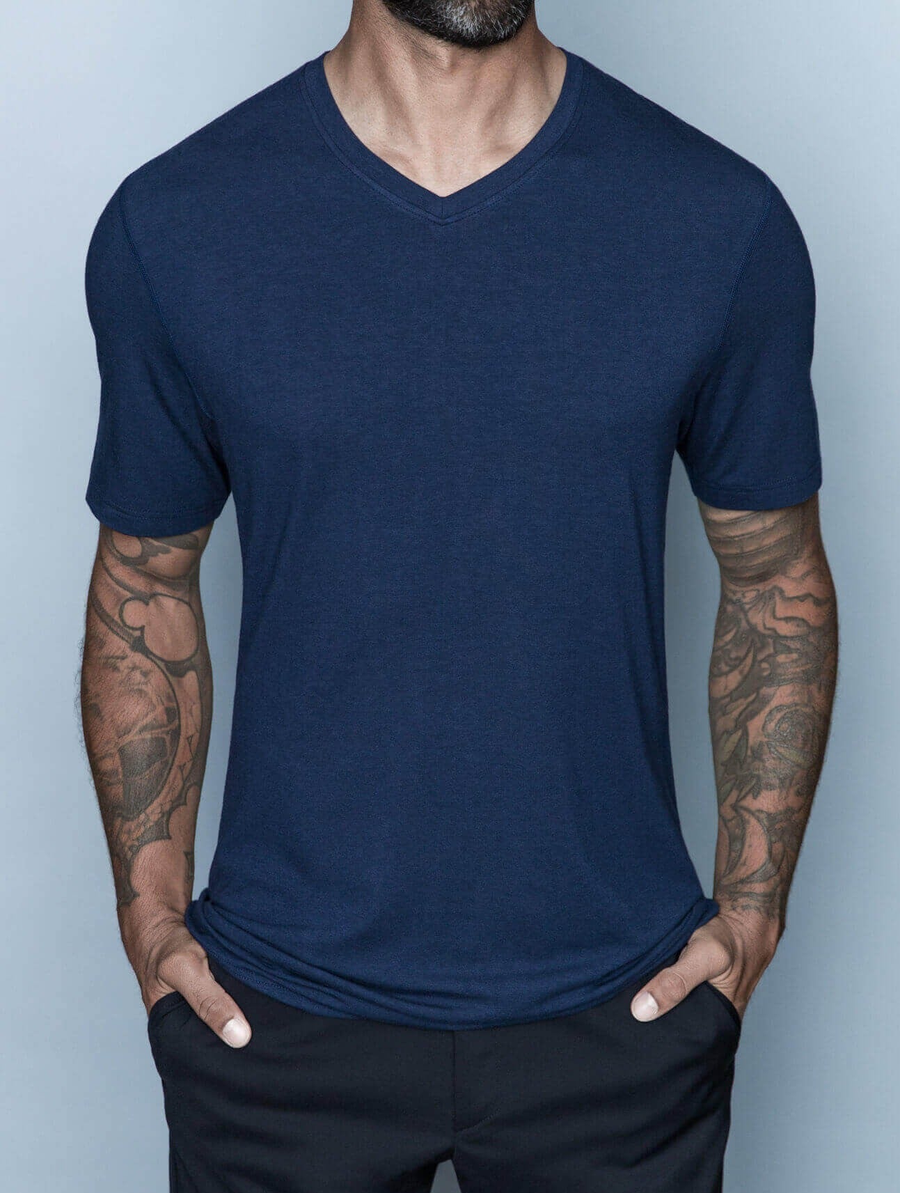 mens tall v neck tees by Navas Lab Apparel